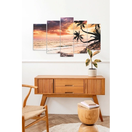 Deniz Manzarası 5 Parçalı Mdf Tablo 60 x 100