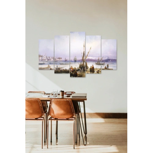 Deniz Manzarası 5 Parçalı Mdf Tablo 60 x 100