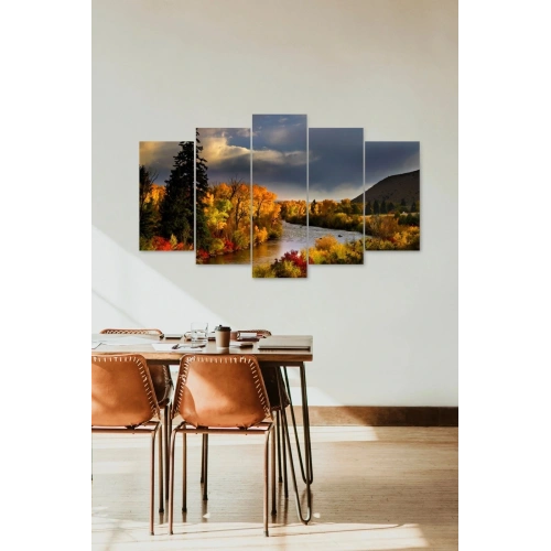 Deniz Manzarası 5 Parçalı Mdf Tablo 60 x 100