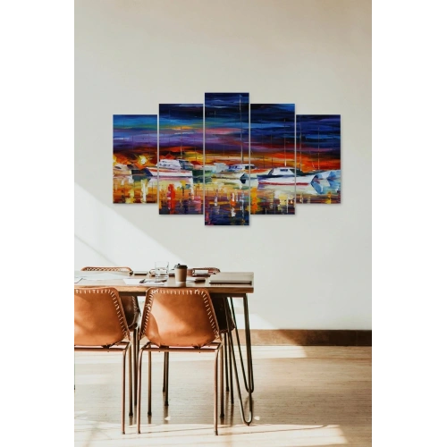 Deniz Manzarası 5 Parçalı Mdf Tablo 60 x 100