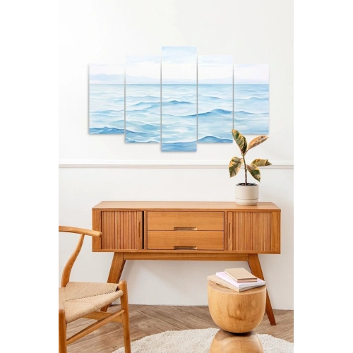 Deniz Manzarası 5 Parçalı Mdf Tablo 60 x 100