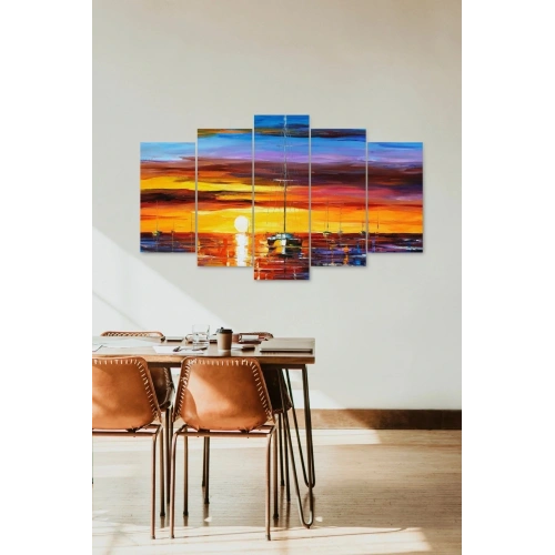 Deniz Manzarası 5 Parçalı Mdf Tablo 60 x 100