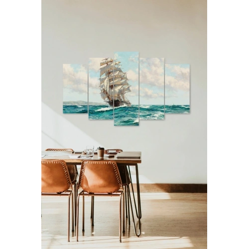 Deniz Manzarası 5 Parçalı Mdf Tablo 60 x 100