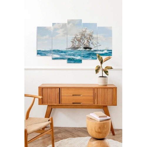 Deniz Manzarası 5 Parçalı Mdf Tablo 60 x 100