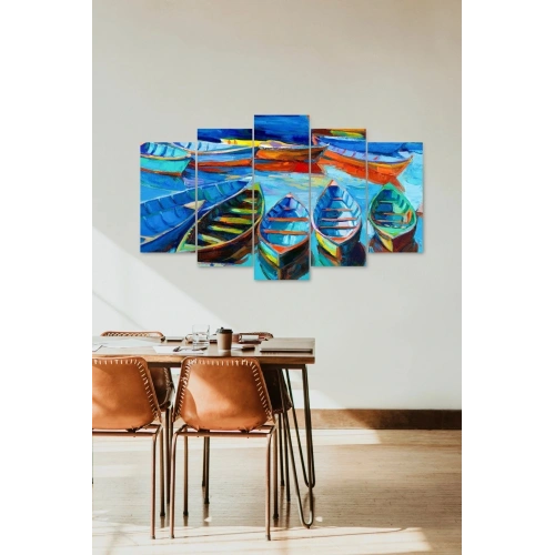 Deniz Manzarası 5 Parçalı Mdf Tablo 60 x 100