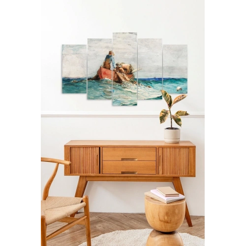 Deniz Manzarası 5 Parçalı Mdf Tablo 60 x 100