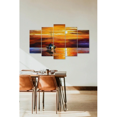 Deniz Manzarası 5 Parçalı Mdf Tablo 60 x 100