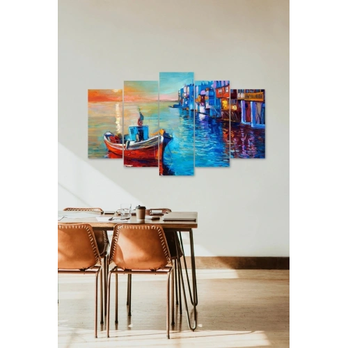 Deniz Manzarası 5 Parçalı Mdf Tablo 60 x 100