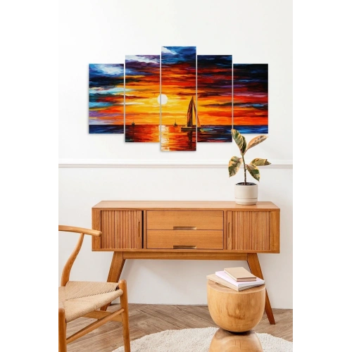 Deniz Manzarası 5 Parçalı Mdf Tablo 60 x 100