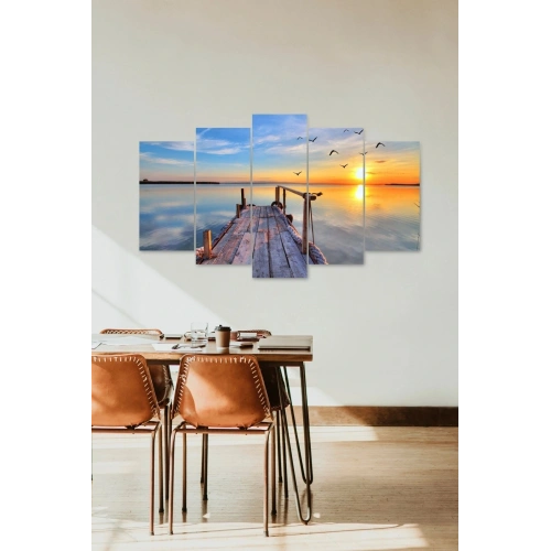 Deniz Manzarası 5 Parçalı Mdf Tablo 60 x 100