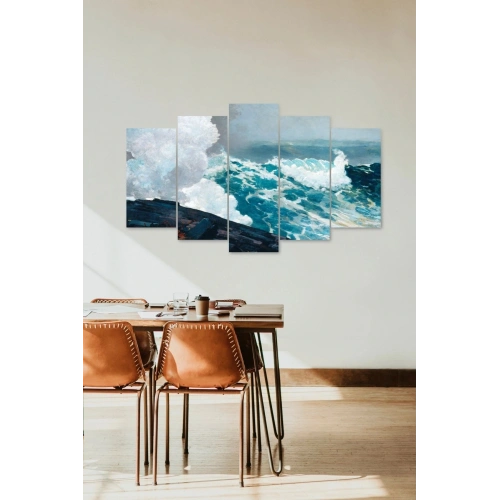 Deniz Manzarası 5 Parçalı Mdf Tablo 60 x 100