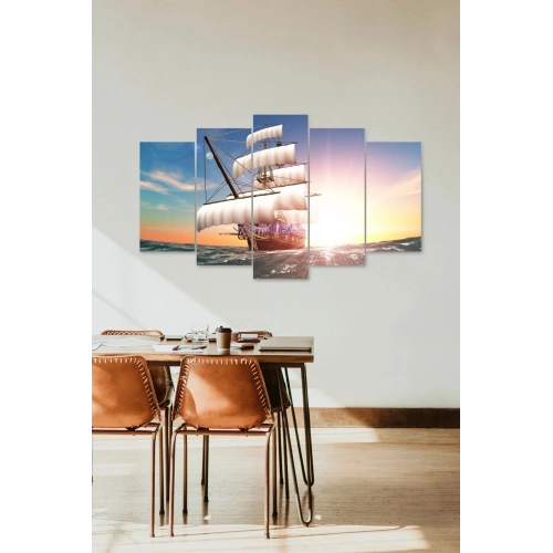 Deniz Manzarası 5 Parçalı Mdf Tablo 60 x 100