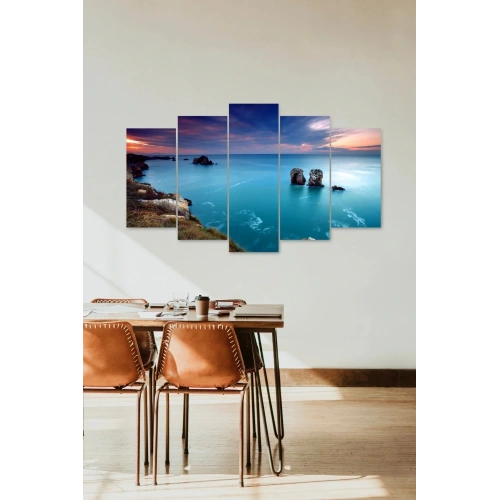 Deniz Manzarası 5 Parçalı Mdf Tablo 60 x 100