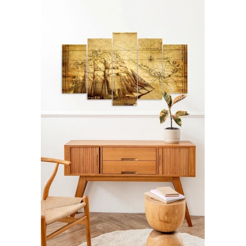 Deniz Manzarası 5 Parçalı Mdf Tablo 60 x 100