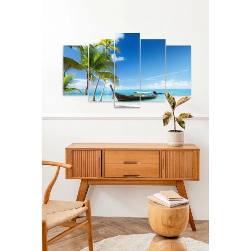 Deniz Manzarası 5 Parçalı Mdf Tablo 60 x 100