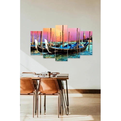 Deniz Manzarası 5 Parçalı Mdf Tablo 60 x 100