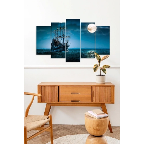 Deniz Manzarası 5 Parçalı Mdf Tablo 60 x 100