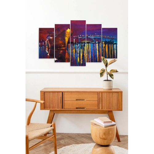 Deniz Manzarası 5 Parçalı Mdf Tablo 60 x 100