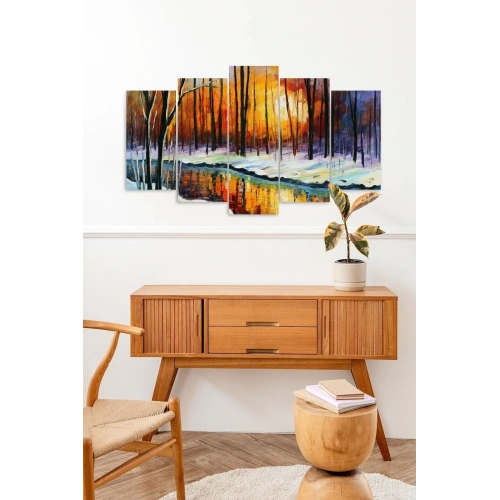 Deniz Manzarası 5 Parçalı Mdf Tablo 60 x 100