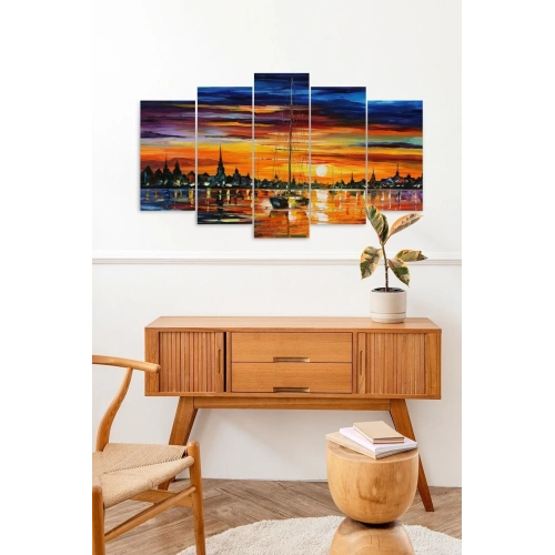 Deniz Manzarası 5 Parçalı Mdf Tablo 60 x 100