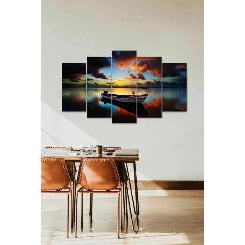 Deniz Manzarası 5 Parçalı Mdf Tablo 60 x 100