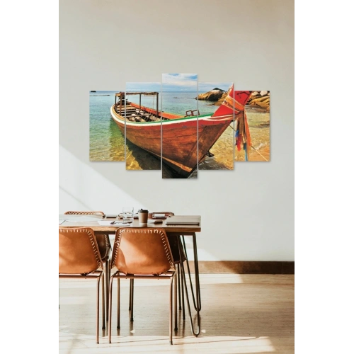 Deniz Manzarası 5 Parçalı Mdf Tablo 60 x 100