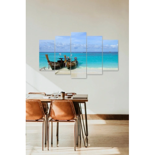 Deniz Manzarası 5 Parçalı Mdf Tablo 60 x 100