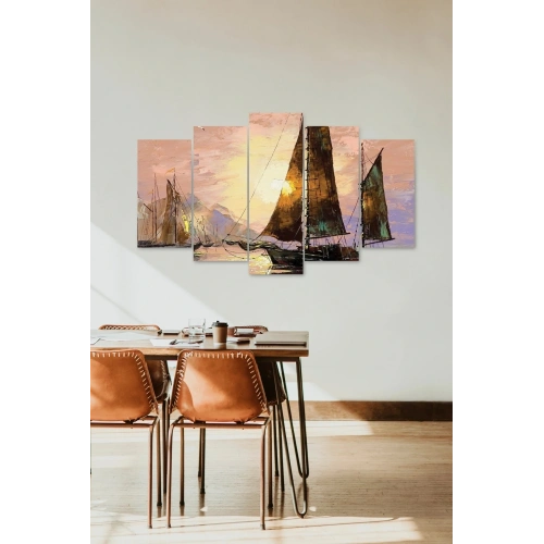Deniz Manzarası 5 Parçalı Mdf Tablo 60 x 100