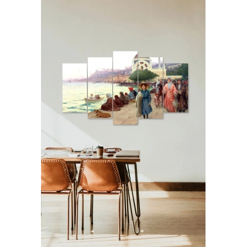 Deniz ve İnsanlar 5 Parçalı Mdf Tablo 60 x 100