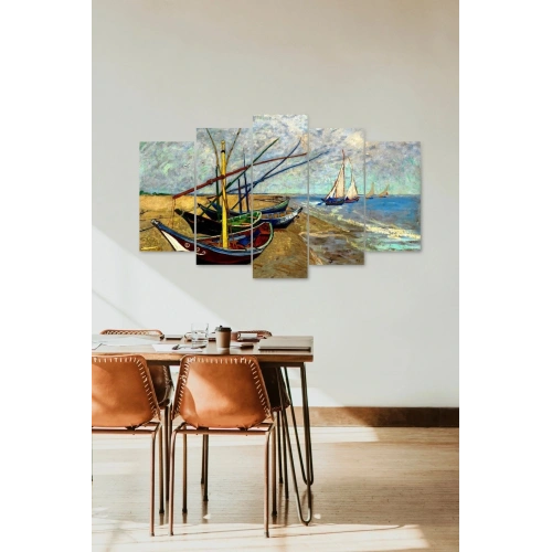 Deniz ve Kayıklar 5 Parçalı Mdf Tablo 60 x 100