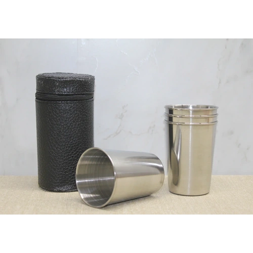 Deri Kılıflı 4lü Shot Bardak