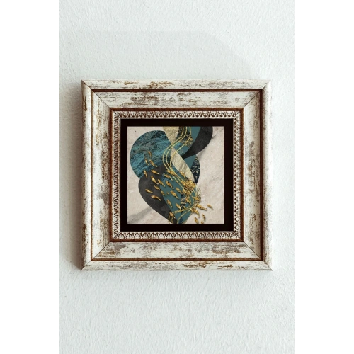 Desenli Çerçeveli Taş Tablo , Çerçeveli Taş Duvar Dekoru-enkcrcvtbl-00175 20 cm