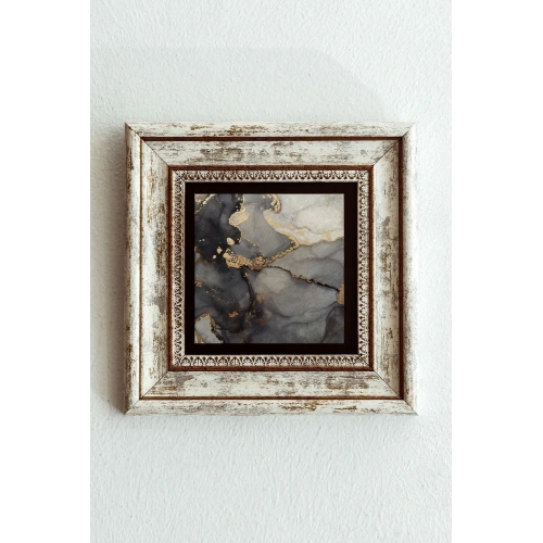 Desenli Çerçeveli Taş Tablo , Çerçeveli Taş Duvar Dekoru-enkcrcvtbl-00176 20 cm