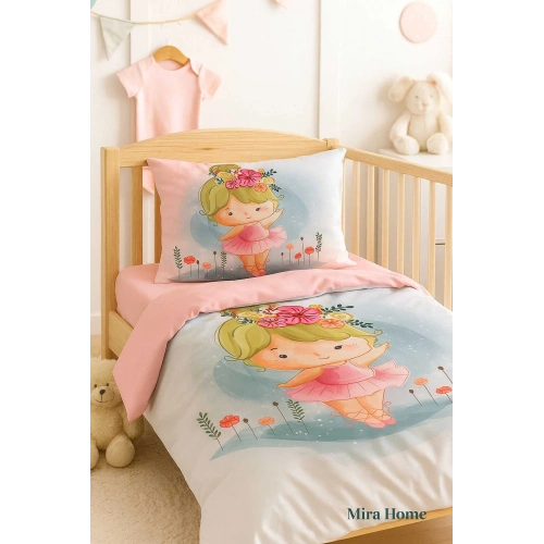 Digital Printed 3D Cotton Newborn Baby Bedding Set Ballerina