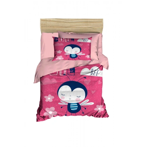 Digital Printed 3D Cotton Newborn Baby Bedding Set Cute Bee Pink