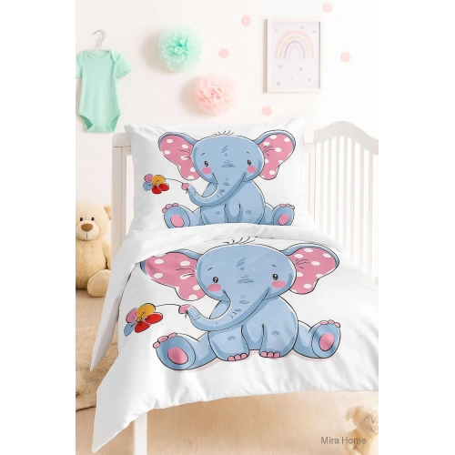 Digital Printed 3D Cotton Newborn Baby Bedding Set Cute Elephant
