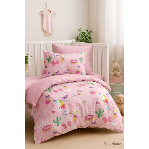 Digital Printed 3D Cotton Newborn Baby Bedding Set Girl Love