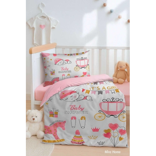 Digital Printed 3D Cotton Newborn Baby Bedding Set Happy Baby Shower