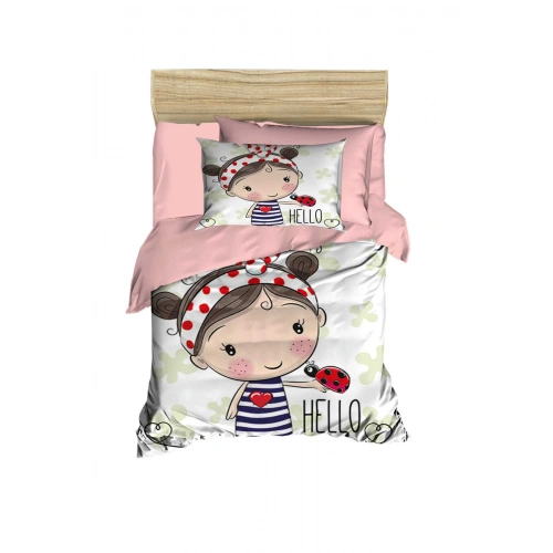 Digital Printed 3D Cotton Newborn Baby Bedding Set Hello Girl