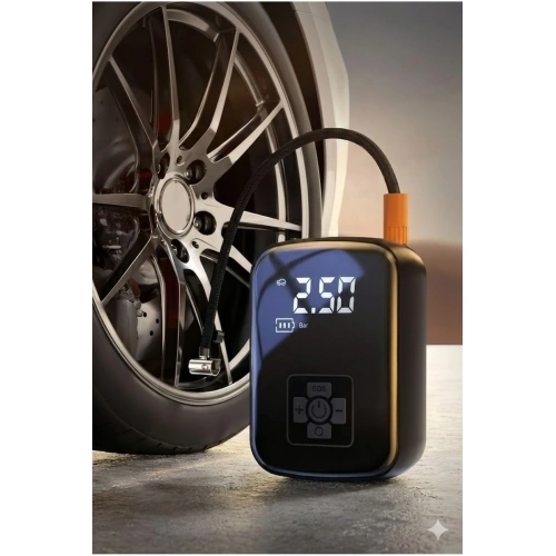 Dijital Şarjlı Araç Lastik Hava Pompası Kompresör Taşınabilir LED Ekranlı