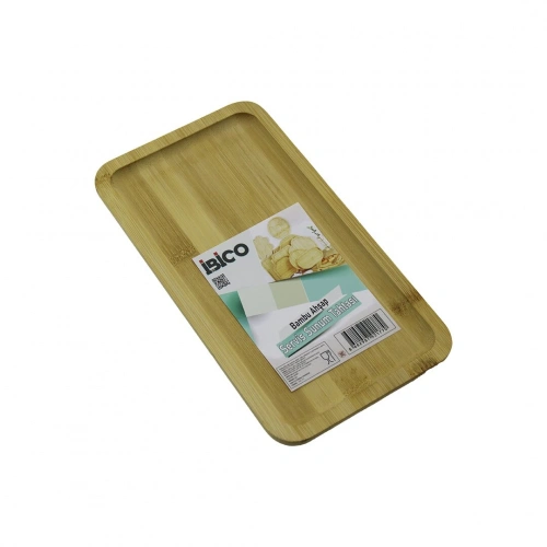 DİKDÖRTGEN AHŞAP BAMBU SERVİS SUNUM TEPSİ - TAHTASI MİNİ TEPSİ 25 X 14 X 1.4CM (5365)