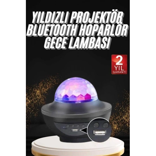Dinamik Işıklı Disko Topu Projektör 10 Renkli Bluetooth Hoparlör