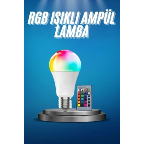Dinamik Renkli Led Ampul E27 10 Watt Beyaz Lamba