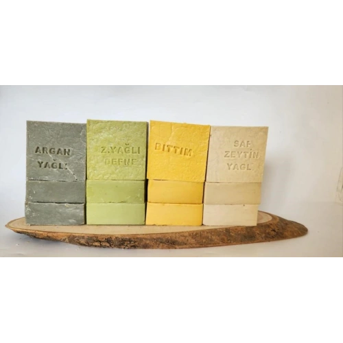 Doğal Üretim Sabunu Karışık (Argan-Defne-Bıttım-Saf Zeytinyağlı) 12li Set