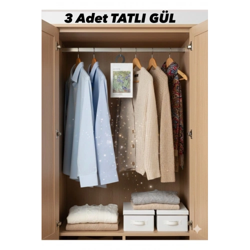 Dolap ve Çekmece Kokusu –3 ADET Askılı Koku Poşeti, Çoklu Aroma Seçenekli, Uzun Ömürlü Koku