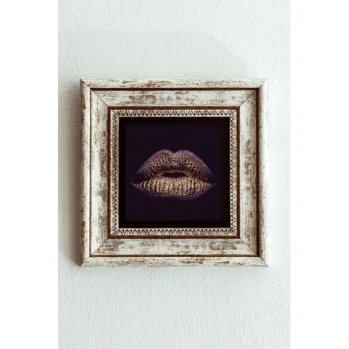 Dudak Çerçeveli Taş Tablo , Çerçeveli Taş Duvar Dekoru-enkcrcvtbl-00109 20 cm