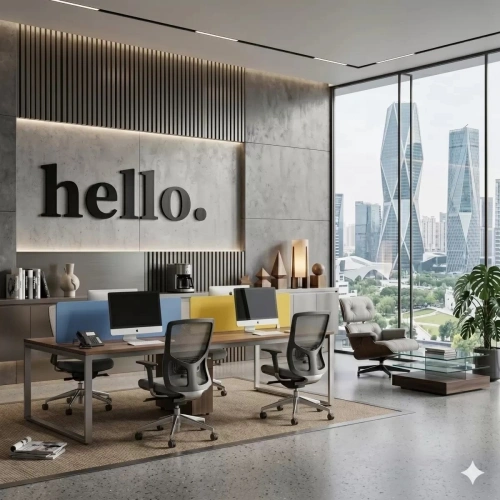 Durukar® 100x35 cm Dev Boy hello. Yazılı Kırılmaz Pleksi Ayna - Premium Ofis ve Villa Antre Dekoru