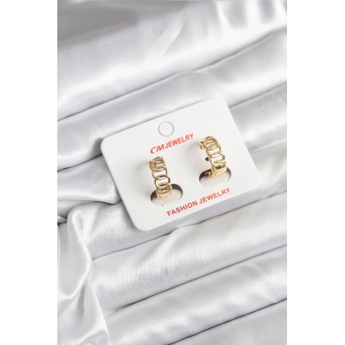 Durukar® 14K Gold Renk Kaplama Samanyolu Model CM Kadın Küpe