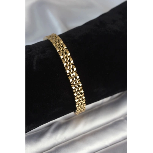 Durukar® 316L Çelik 7 mm Kalınlıkta Gold Renkli Erkek Bileklik