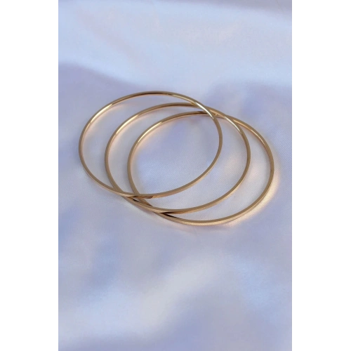Durukar® 316L Çelik Gold Renk Ajda Model Kadın 65 mm Bilezik